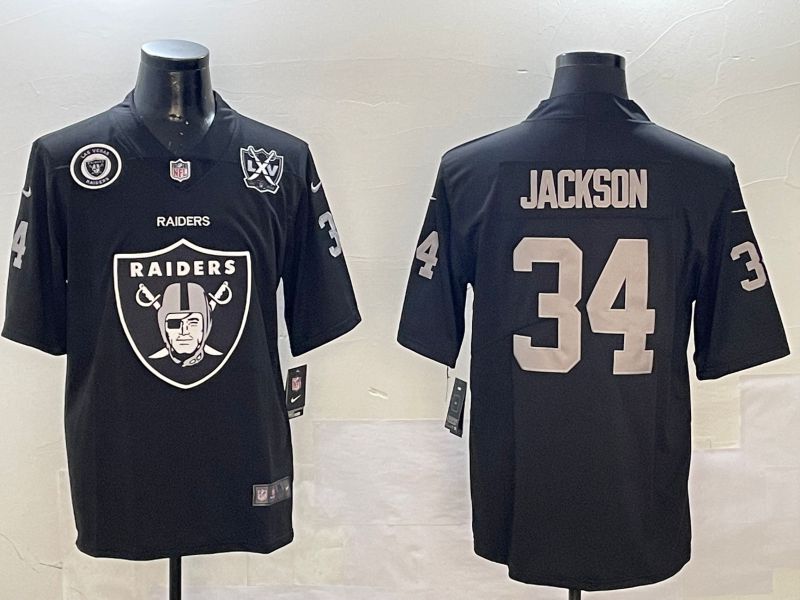 Men Oakland Raiders #34 Jackson Black 2024 Nike Limited NFL Jersey style 01153